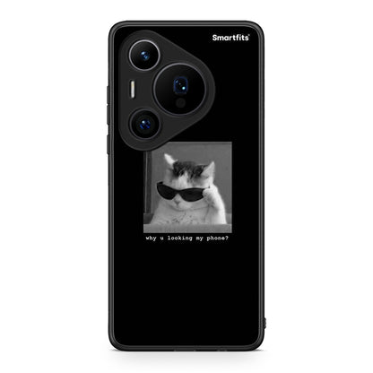 Huawei Pura 70 Pro / 70 Pro+ Meme Cat θήκη από τη Smartfits με σχέδιο στο πίσω μέρος και μαύρο περίβλημα | Smartphone case with colorful back and black bezels by Smartfits