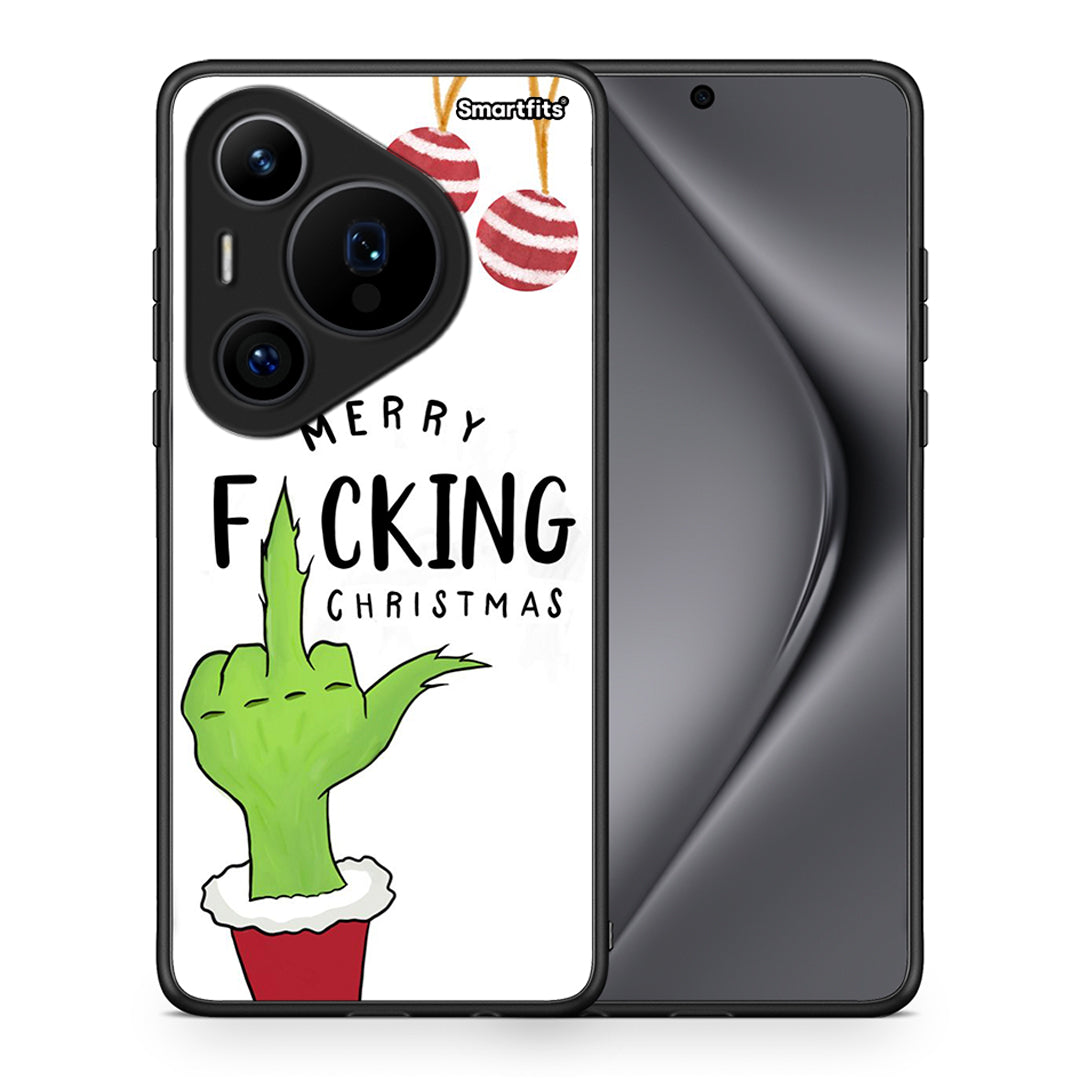 Θήκη Huawei Pura 70 Pro / 70 Pro+ Merry F Xmas από τη Smartfits με σχέδιο στο πίσω μέρος και μαύρο περίβλημα | Huawei Pura 70 Pro / 70 Pro+ Merry F Xmas case with colorful back and black bezels