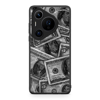 Huawei Pura 70 Pro / 70 Pro+ Money Dollars θήκη από τη Smartfits με σχέδιο στο πίσω μέρος και μαύρο περίβλημα | Smartphone case with colorful back and black bezels by Smartfits