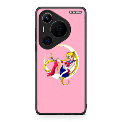 Huawei Pura 70 Pro / 70 Pro+ Moon Girl θήκη από τη Smartfits με σχέδιο στο πίσω μέρος και μαύρο περίβλημα | Smartphone case with colorful back and black bezels by Smartfits