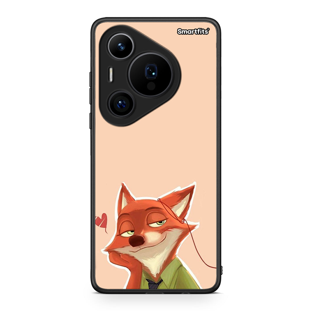 Huawei Pura 70 Pro / 70 Pro+ Nick Wilde And Judy Hopps Love 1 θήκη από τη Smartfits με σχέδιο στο πίσω μέρος και μαύρο περίβλημα | Smartphone case with colorful back and black bezels by Smartfits