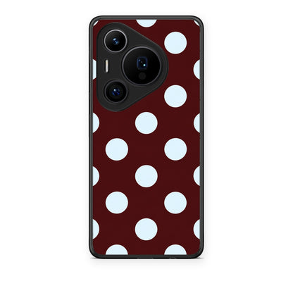 Θήκη Huawei Pura 70 Pro / 70 Pro+ Pale Blue Large Polka Dots on Burgundy από τη Smartfits με σχέδιο στο πίσω μέρος και μαύρο περίβλημα | Huawei Pura 70 Pro / 70 Pro+ Pale Blue Large Polka Dots on Burgundy case with colorful back and black bezels