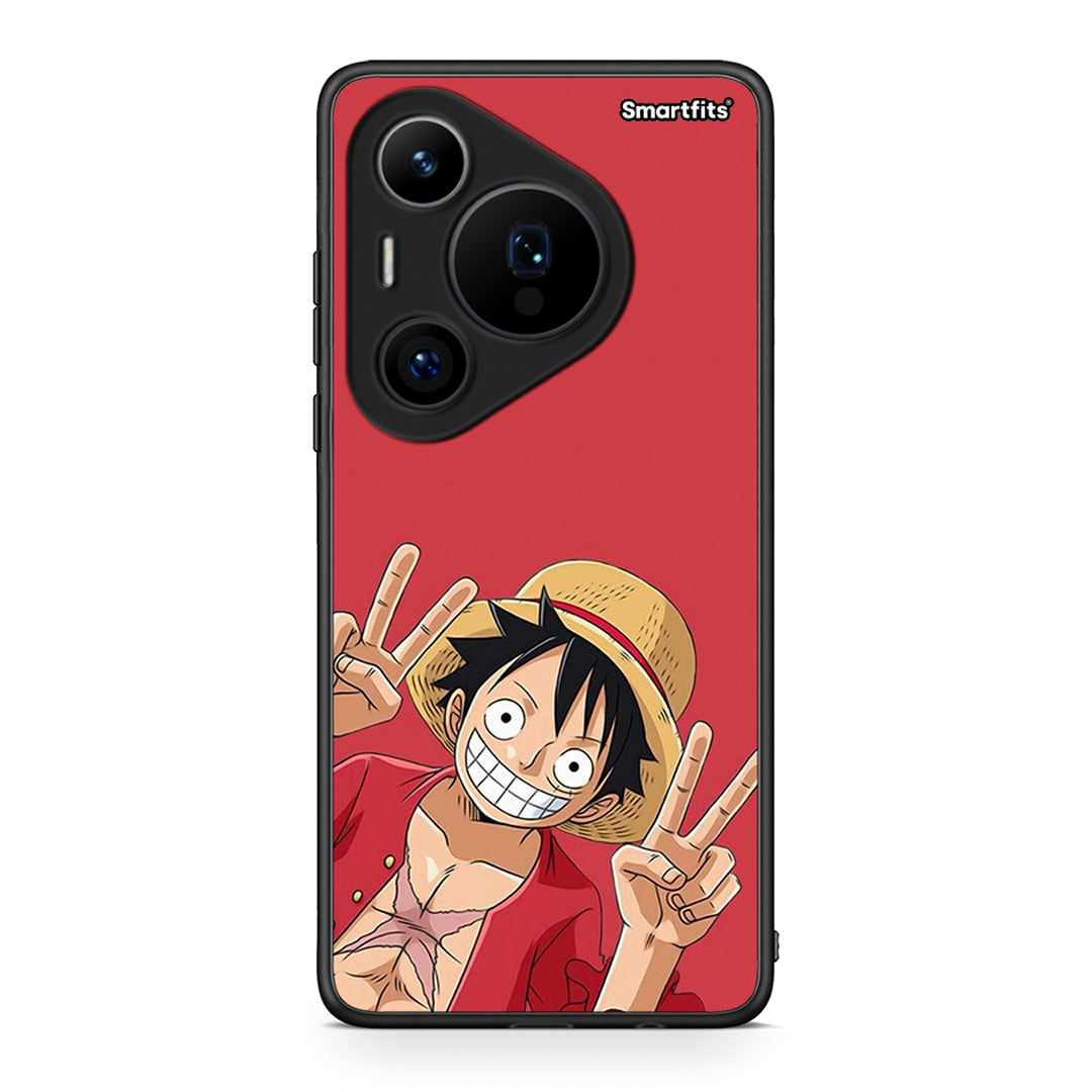 Huawei Pura 70 Pro / 70 Pro+ Pirate Luffy Θήκη από τη Smartfits με σχέδιο στο πίσω μέρος και μαύρο περίβλημα | Smartphone case with colorful back and black bezels by Smartfits