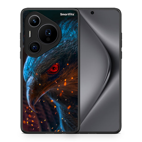 Θήκη Huawei Pura 70 Pro / 70 Pro+ Eagle PopArt από τη Smartfits με σχέδιο στο πίσω μέρος και μαύρο περίβλημα | Huawei Pura 70 Pro / 70 Pro+ Eagle PopArt case with colorful back and black bezels