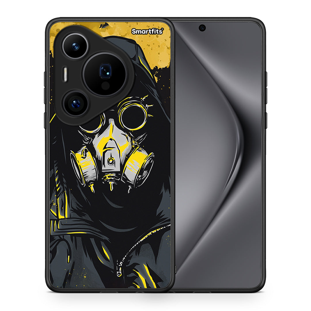 Θήκη Huawei Pura 70 Pro / 70 Pro+ Mask PopArt από τη Smartfits με σχέδιο στο πίσω μέρος και μαύρο περίβλημα | Huawei Pura 70 Pro / 70 Pro+ Mask PopArt case with colorful back and black bezels