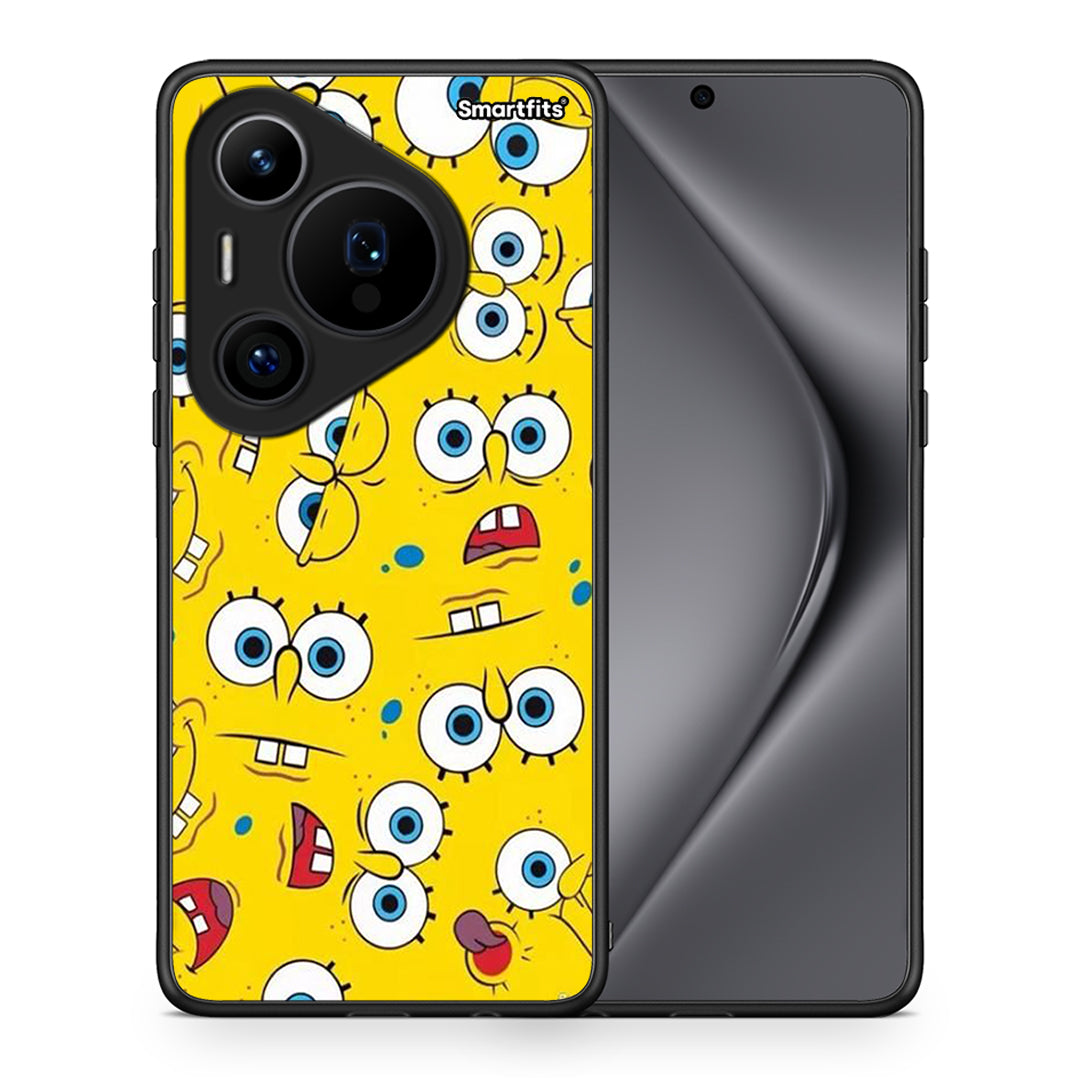 Θήκη Huawei Pura 70 Pro / 70 Pro+ Sponge PopArt από τη Smartfits με σχέδιο στο πίσω μέρος και μαύρο περίβλημα | Huawei Pura 70 Pro / 70 Pro+ Sponge PopArt case with colorful back and black bezels