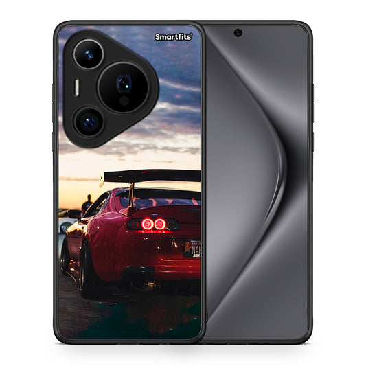 Θήκη Huawei Pura 70 Pro / 70 Pro+ Racing Supra από τη Smartfits με σχέδιο στο πίσω μέρος και μαύρο περίβλημα | Huawei Pura 70 Pro / 70 Pro+ Racing Supra case with colorful back and black bezels