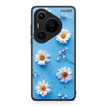Huawei Pura 70 Pro / 70 Pro+ Real Daisies θήκη από τη Smartfits με σχέδιο στο πίσω μέρος και μαύρο περίβλημα | Smartphone case with colorful back and black bezels by Smartfits