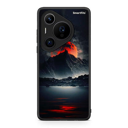 Huawei Pura 70 Pro / 70 Pro+ Red Full Moon θήκη από τη Smartfits με σχέδιο στο πίσω μέρος και μαύρο περίβλημα | Smartphone case with colorful back and black bezels by Smartfits