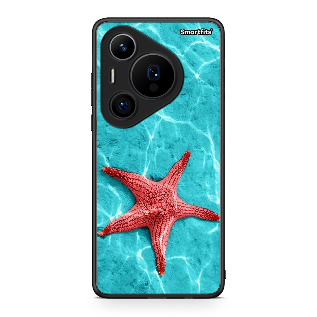 Huawei Pura 70 Pro / 70 Pro+ Red Starfish Θήκη από τη Smartfits με σχέδιο στο πίσω μέρος και μαύρο περίβλημα | Smartphone case with colorful back and black bezels by Smartfits
