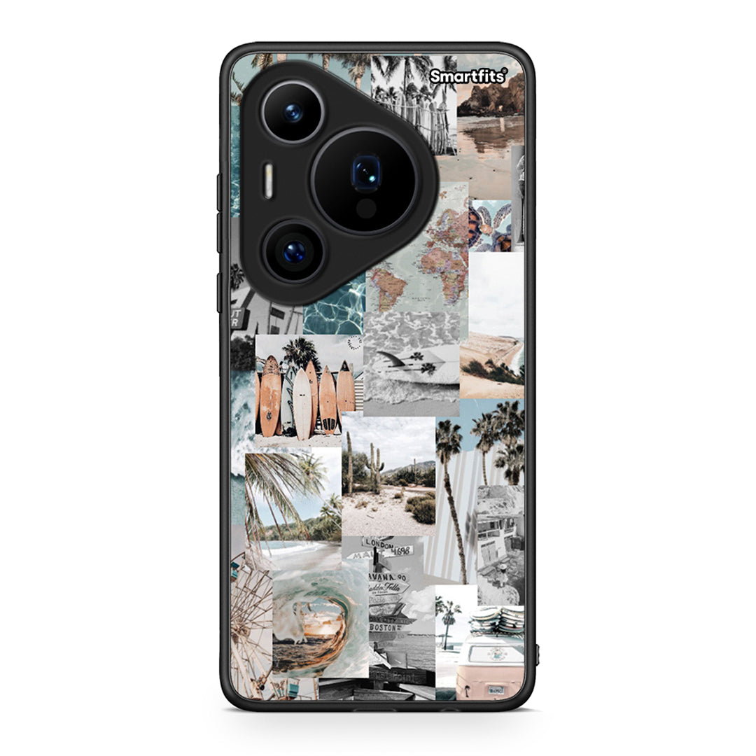 Huawei Pura 70 Pro / 70 Pro+ Retro Beach Life Θήκη από τη Smartfits με σχέδιο στο πίσω μέρος και μαύρο περίβλημα | Smartphone case with colorful back and black bezels by Smartfits