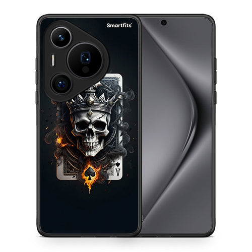 Θήκη Huawei Pura 70 Pro / 70 Pro+ Skull King Ace από τη Smartfits με σχέδιο στο πίσω μέρος και μαύρο περίβλημα | Huawei Pura 70 Pro / 70 Pro+ Skull King Ace case with colorful back and black bezels