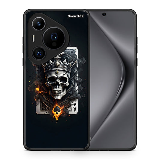 Θήκη Huawei Pura 70 Pro / 70 Pro+ Skull King Ace από τη Smartfits με σχέδιο στο πίσω μέρος και μαύρο περίβλημα | Huawei Pura 70 Pro / 70 Pro+ Skull King Ace case with colorful back and black bezels
