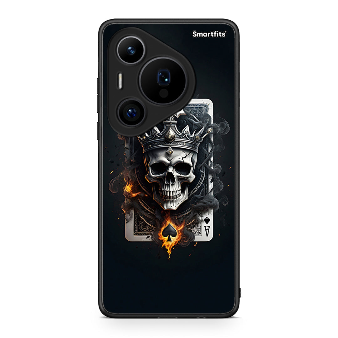 Huawei Pura 70 Pro / 70 Pro+ Skull King Ace θήκη από τη Smartfits με σχέδιο στο πίσω μέρος και μαύρο περίβλημα | Smartphone case with colorful back and black bezels by Smartfits