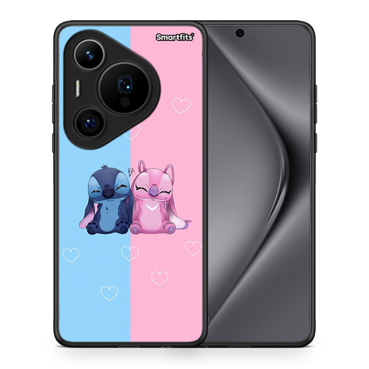 Θήκη Huawei Pura 70 Pro / 70 Pro+ Stitch And Angel από τη Smartfits με σχέδιο στο πίσω μέρος και μαύρο περίβλημα | Huawei Pura 70 Pro / 70 Pro+ Stitch And Angel case with colorful back and black bezels