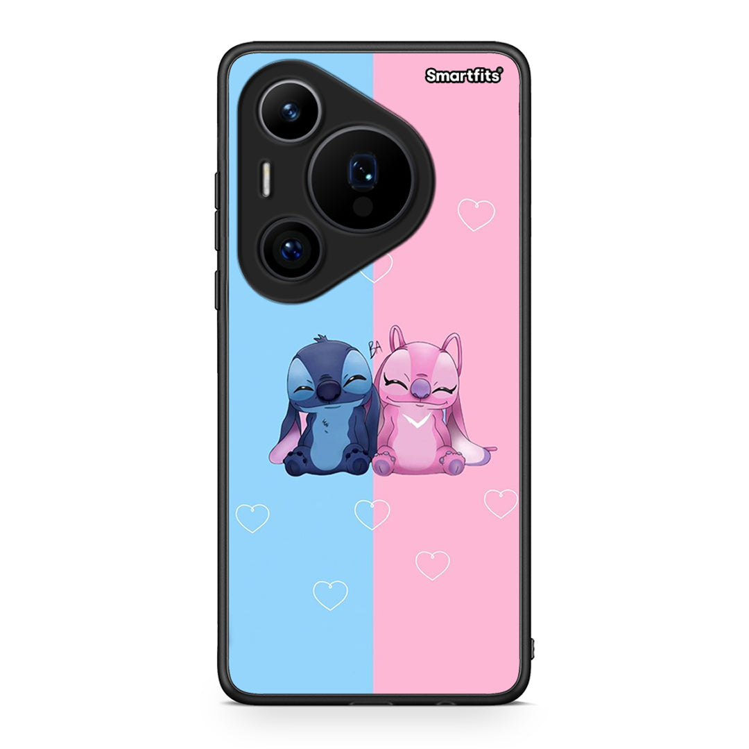 Huawei Pura 70 Pro / 70 Pro+ Stitch And Angel θήκη από τη Smartfits με σχέδιο στο πίσω μέρος και μαύρο περίβλημα | Smartphone case with colorful back and black bezels by Smartfits
