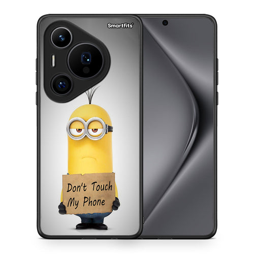 Θήκη Huawei Pura 70 Pro / 70 Pro+ Minion Text από τη Smartfits με σχέδιο στο πίσω μέρος και μαύρο περίβλημα | Huawei Pura 70 Pro / 70 Pro+ Minion Text case with colorful back and black bezels