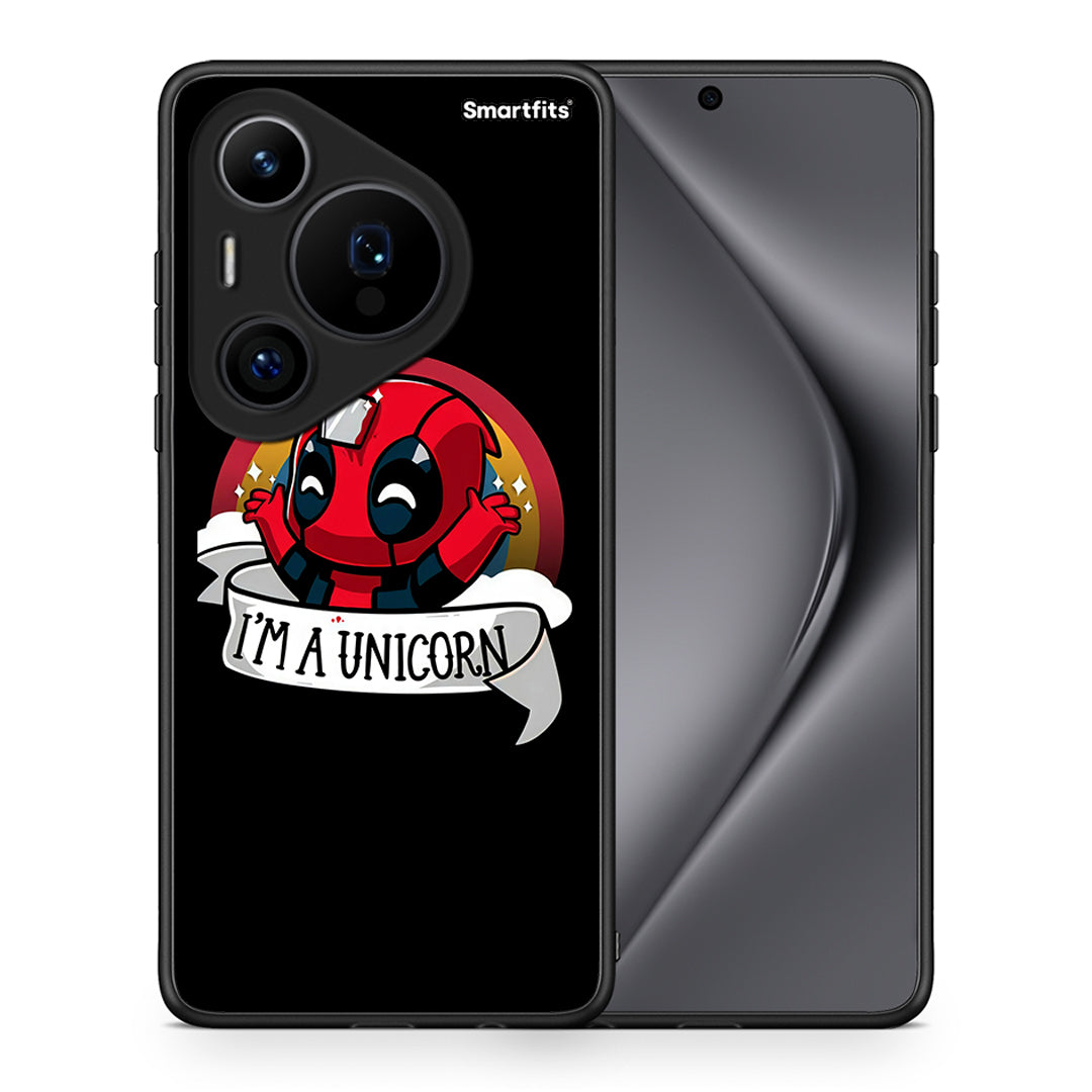 Θήκη Huawei Pura 70 Pro / 70 Pro+ Unicorn Deadpool από τη Smartfits με σχέδιο στο πίσω μέρος και μαύρο περίβλημα | Huawei Pura 70 Pro / 70 Pro+ Unicorn Deadpool case with colorful back and black bezels