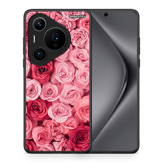 Θήκη Huawei Pura 70 Pro / 70 Pro+ RoseGarden Valentine από τη Smartfits με σχέδιο στο πίσω μέρος και μαύρο περίβλημα | Huawei Pura 70 Pro / 70 Pro+ RoseGarden Valentine case with colorful back and black bezels