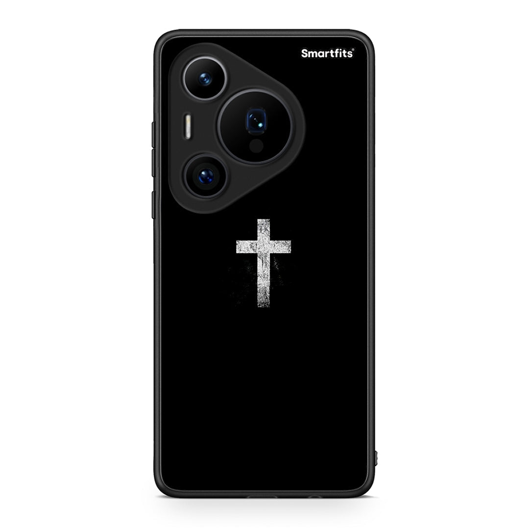 Huawei Pura 70 Pro / 70 Pro+ White Cross θήκη από τη Smartfits με σχέδιο στο πίσω μέρος και μαύρο περίβλημα | Smartphone case with colorful back and black bezels by Smartfits