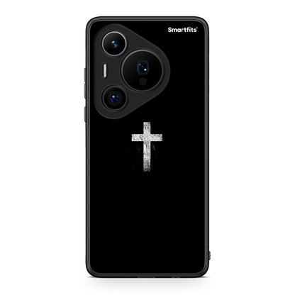 Huawei Pura 70 Pro / 70 Pro+ White Cross θήκη από τη Smartfits με σχέδιο στο πίσω μέρος και μαύρο περίβλημα | Smartphone case with colorful back and black bezels by Smartfits