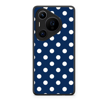 Θήκη Huawei Pura 70 Pro / 70 Pro+ White Large Polka Dots on Navy από τη Smartfits με σχέδιο στο πίσω μέρος και μαύρο περίβλημα | Huawei Pura 70 Pro / 70 Pro+ White Large Polka Dots on Navy case with colorful back and black bezels