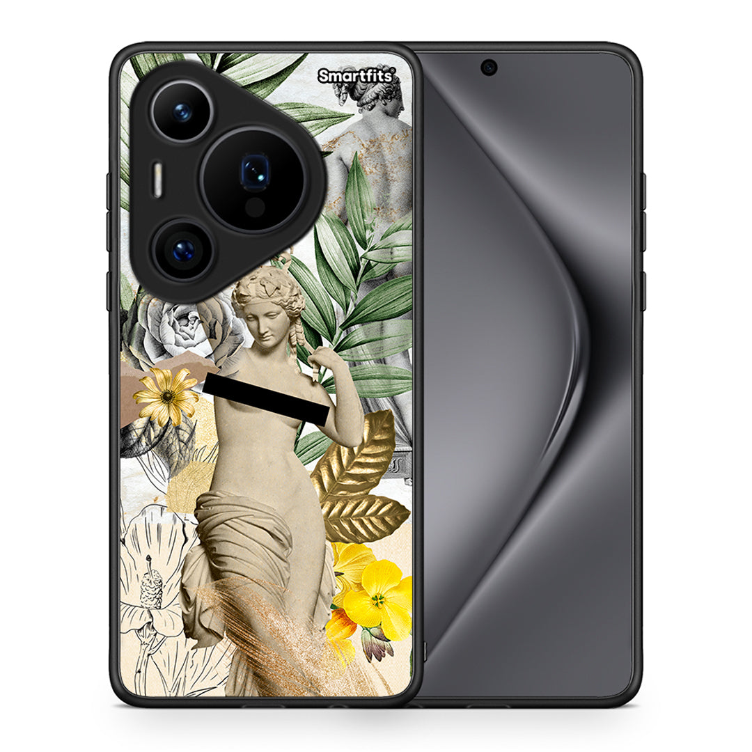 Θήκη Huawei Pura 70 Pro / 70 Pro+ Woman Statue από τη Smartfits με σχέδιο στο πίσω μέρος και μαύρο περίβλημα | Huawei Pura 70 Pro / 70 Pro+ Woman Statue case with colorful back and black bezels