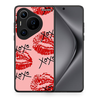 Θήκη Huawei Pura 70 Pro / 70 Pro+ XOXO Lips από τη Smartfits με σχέδιο στο πίσω μέρος και μαύρο περίβλημα | Huawei Pura 70 Pro / 70 Pro+ XOXO Lips case with colorful back and black bezels
