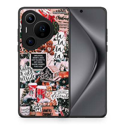 Θήκη Huawei Pura 70 Pro / 70 Pro+ Xmas Habbits από τη Smartfits με σχέδιο στο πίσω μέρος και μαύρο περίβλημα | Huawei Pura 70 Pro / 70 Pro+ Xmas Habbits case with colorful back and black bezels