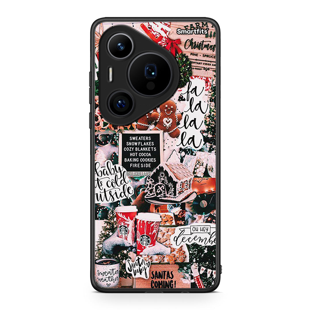 Huawei Pura 70 Pro / 70 Pro+ Xmas Habbits θήκη από τη Smartfits με σχέδιο στο πίσω μέρος και μαύρο περίβλημα | Smartphone case with colorful back and black bezels by Smartfits