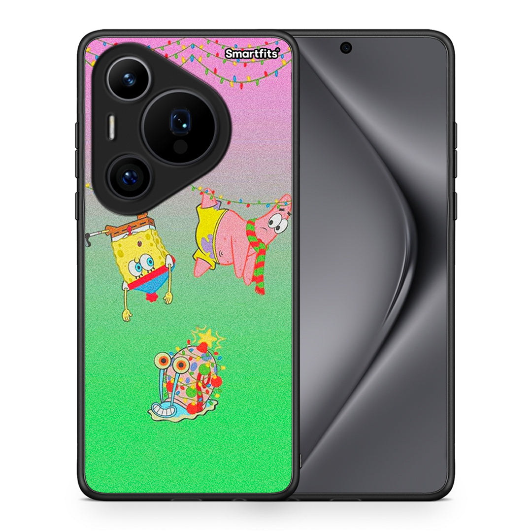 Θήκη Huawei Pura 70 Pro / 70 Pro+ Xmas Lights από τη Smartfits με σχέδιο στο πίσω μέρος και μαύρο περίβλημα | Huawei Pura 70 Pro / 70 Pro+ Xmas Lights case with colorful back and black bezels