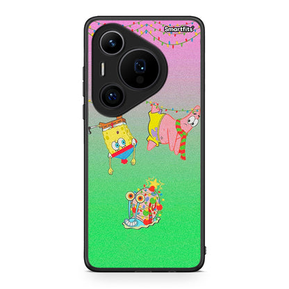 Huawei Pura 70 Pro / 70 Pro+ Xmas Lights θήκη από τη Smartfits με σχέδιο στο πίσω μέρος και μαύρο περίβλημα | Smartphone case with colorful back and black bezels by Smartfits