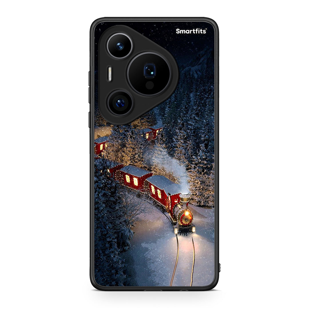 Huawei Pura 70 Pro / 70 Pro+ Xmas Train θήκη από τη Smartfits με σχέδιο στο πίσω μέρος και μαύρο περίβλημα | Smartphone case with colorful back and black bezels by Smartfits