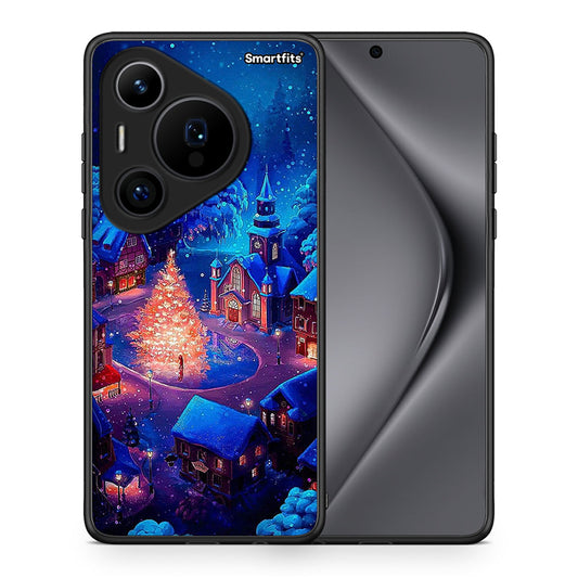 Θήκη Huawei Pura 70 Pro / 70 Pro+ Xmas Village από τη Smartfits με σχέδιο στο πίσω μέρος και μαύρο περίβλημα | Huawei Pura 70 Pro / 70 Pro+ Xmas Village case with colorful back and black bezels