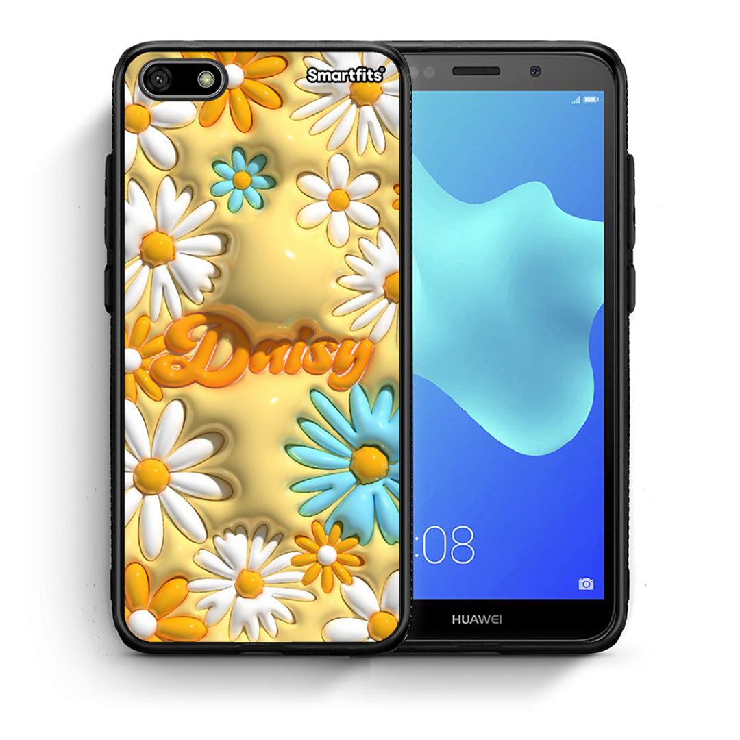 Θήκη Huawei Y5 2018/Honor 7S Bubble Daisies από τη Smartfits με σχέδιο στο πίσω μέρος και μαύρο περίβλημα | Huawei Y5 2018/Honor 7S Bubble Daisies case with colorful back and black bezels