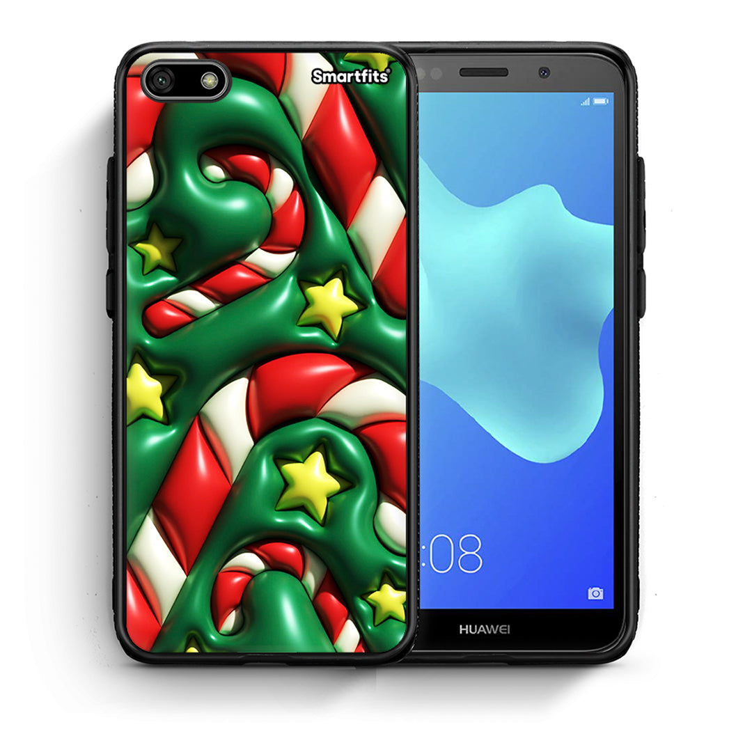 Θήκη Huawei Y5 2018/Honor 7S Christmas Bubbles από τη Smartfits με σχέδιο στο πίσω μέρος και μαύρο περίβλημα | Huawei Y5 2018/Honor 7S Christmas Bubbles case with colorful back and black bezels