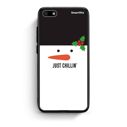 Huawei Y5 2018 Christmas Chillin θήκη από τη Smartfits με σχέδιο στο πίσω μέρος και μαύρο περίβλημα | Smartphone case with colorful back and black bezels by Smartfits