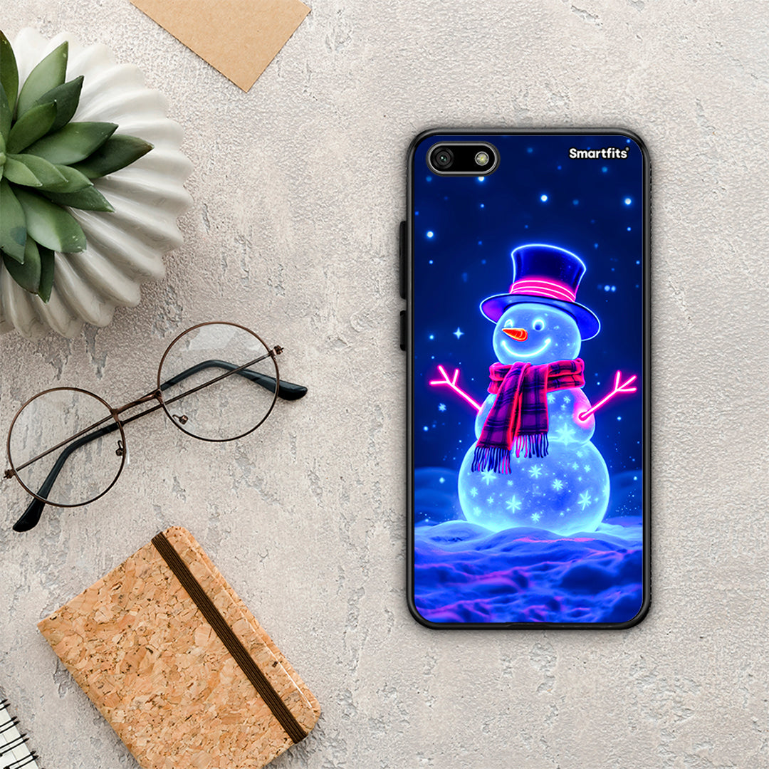 Christmas Neon Snowman - Huawei Y5 2018 / Honor 7S θήκη