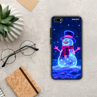 Thumbnail for Christmas Neon Snowman - Huawei Y5 2018 / Honor 7S θήκη