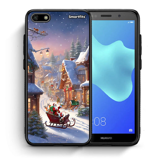 Θήκη Huawei Y5 2018/Honor 7S Christmas Snow από τη Smartfits με σχέδιο στο πίσω μέρος και μαύρο περίβλημα | Huawei Y5 2018/Honor 7S Christmas Snow case with colorful back and black bezels