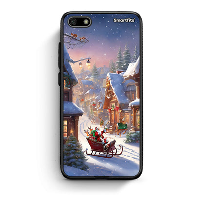 Huawei Y5 2018 Christmas Snow θήκη από τη Smartfits με σχέδιο στο πίσω μέρος και μαύρο περίβλημα | Smartphone case with colorful back and black bezels by Smartfits