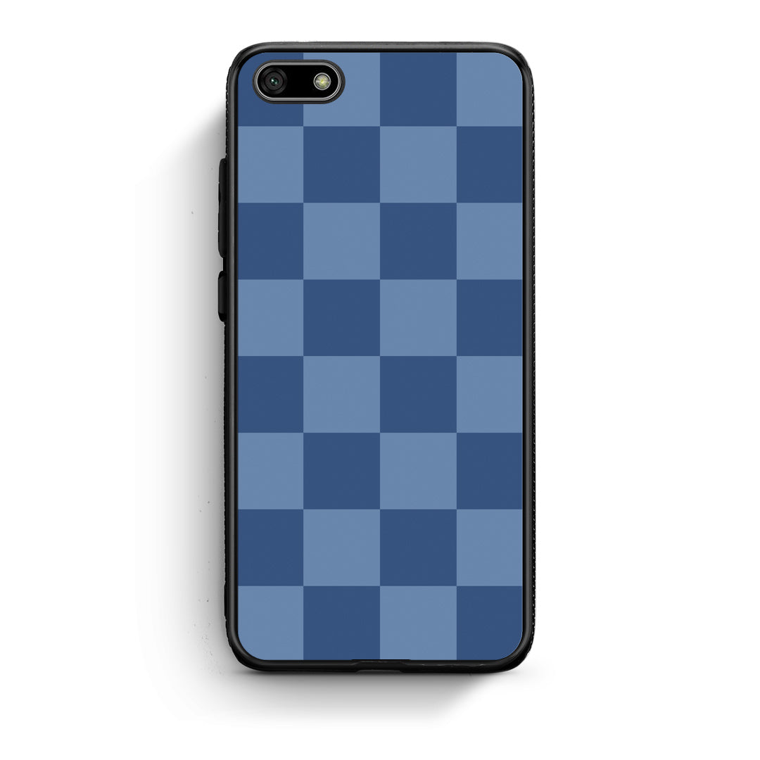 Θήκη Huawei Y5 2018 / Honor 7S Denim Blue Checkerboard από τη Smartfits με σχέδιο στο πίσω μέρος και μαύρο περίβλημα | Huawei Y5 2018 / Honor 7S Denim Blue Checkerboard case with colorful back and black bezels