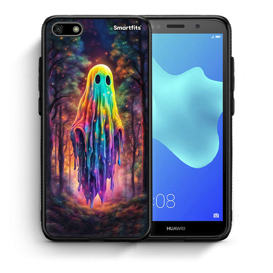 Θήκη Huawei Y5 2018/Honor 7S Halloween Ghost από τη Smartfits με σχέδιο στο πίσω μέρος και μαύρο περίβλημα | Huawei Y5 2018/Honor 7S Halloween Ghost case with colorful back and black bezels