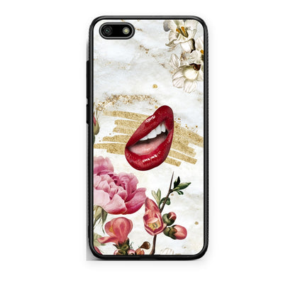 Θήκη Huawei Y5 2018 / Honor 7S Red Lips από τη Smartfits με σχέδιο στο πίσω μέρος και μαύρο περίβλημα | Huawei Y5 2018 / Honor 7S Red Lips case with colorful back and black bezels