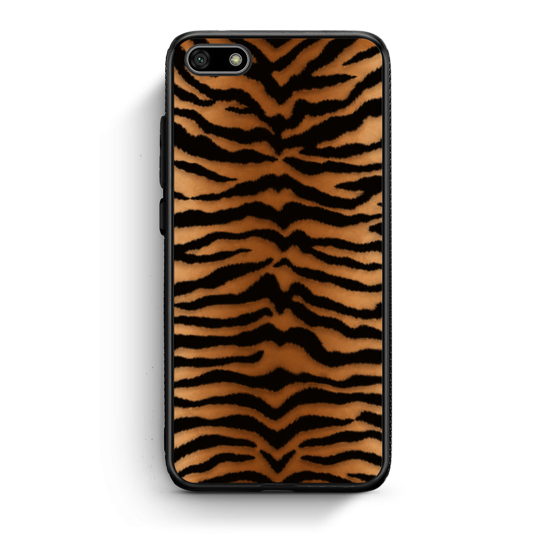 Θήκη Huawei Y5 2018 / Honor 7S Tiger Print Orange and Black από τη Smartfits με σχέδιο στο πίσω μέρος και μαύρο περίβλημα | Huawei Y5 2018 / Honor 7S Tiger Print Orange and Black case with colorful back and black bezels