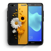 Thumbnail for Θήκη Huawei Y5 2018/Honor 7S Yellow Daisies από τη Smartfits με σχέδιο στο πίσω μέρος και μαύρο περίβλημα | Huawei Y5 2018/Honor 7S Yellow Daisies case with colorful back and black bezels