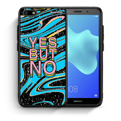 Θήκη Huawei Y5 2018/Honor 7S Yes But No από τη Smartfits με σχέδιο στο πίσω μέρος και μαύρο περίβλημα | Huawei Y5 2018/Honor 7S Yes But No case with colorful back and black bezels