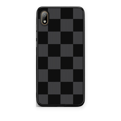 Θήκη Huawei Y5 2019 Black and Charcoal Striped Checks από τη Smartfits με σχέδιο στο πίσω μέρος και μαύρο περίβλημα | Huawei Y5 2019 Black and Charcoal Striped Checks case with colorful back and black bezels