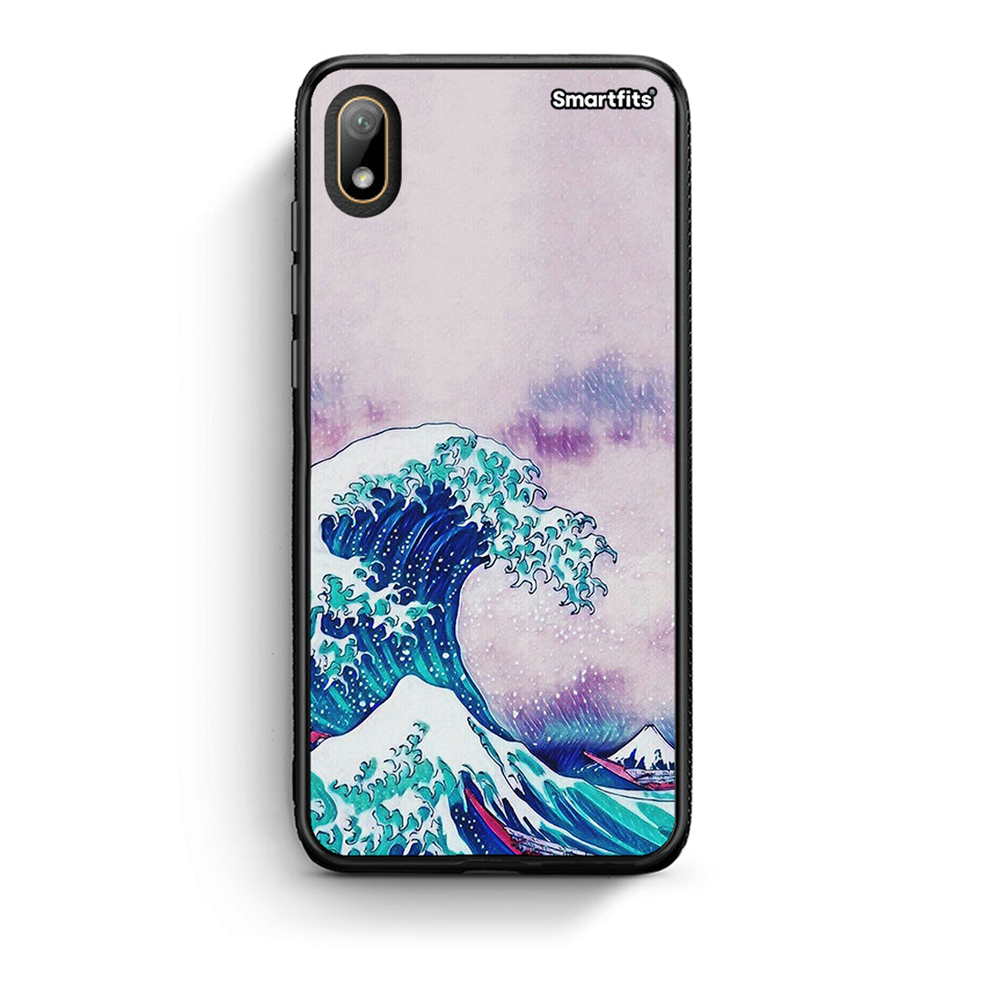 Huawei Y5 2019 Blue Waves θήκη από τη Smartfits με σχέδιο στο πίσω μέρος και μαύρο περίβλημα | Smartphone case with colorful back and black bezels by Smartfits