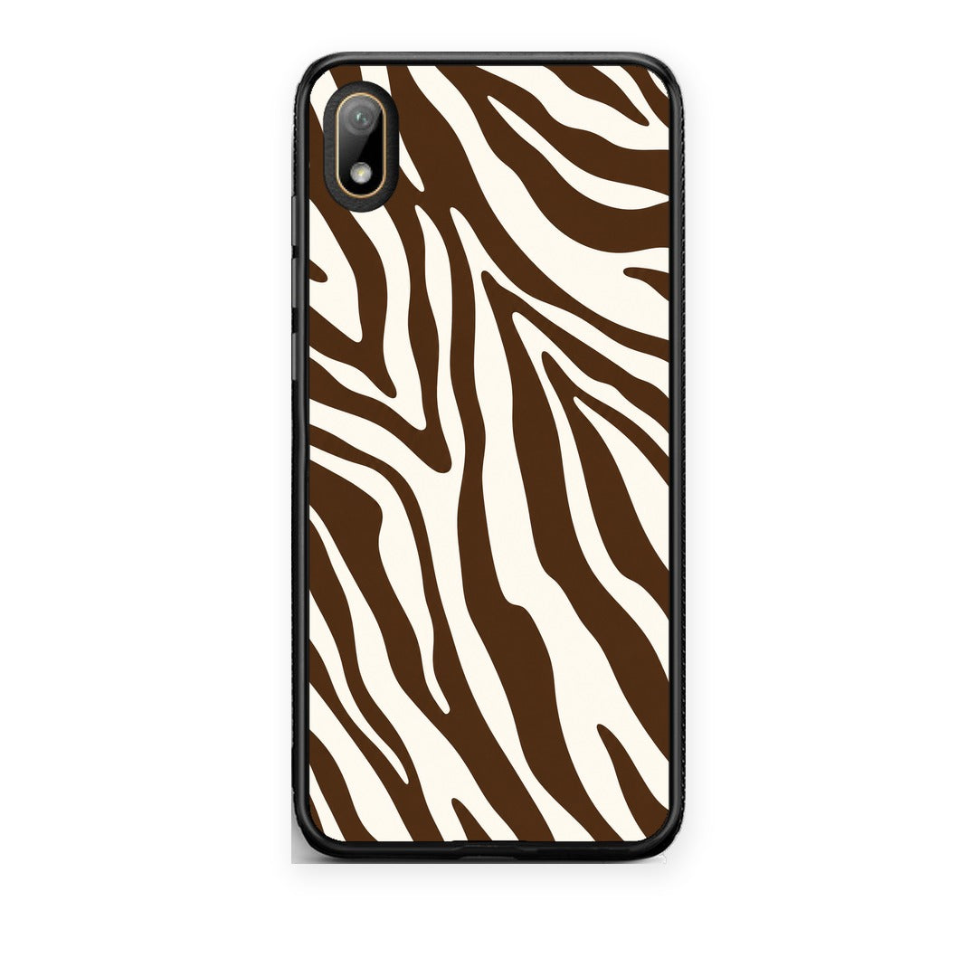 Θήκη Huawei Y5 2019 Brown and Cream Zebra Stripes από τη Smartfits με σχέδιο στο πίσω μέρος και μαύρο περίβλημα | Huawei Y5 2019 Brown and Cream Zebra Stripes case with colorful back and black bezels